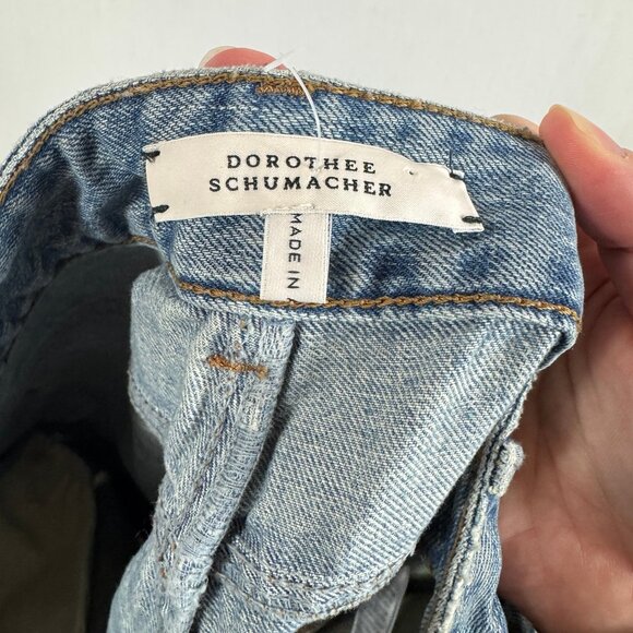 Dorothee Schumacher Distressed Cropped Jeans with Raw Hem & Split Cuffs Size 2 - Picture 8 of 9